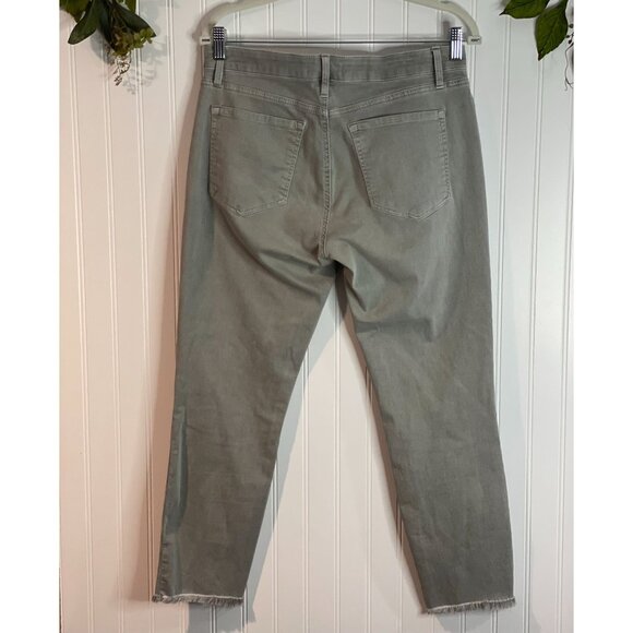 Loft Womens Olive Green High-Rise Curvy Skinny Crop Jeans Size 29/8 - Picture 2 of 11